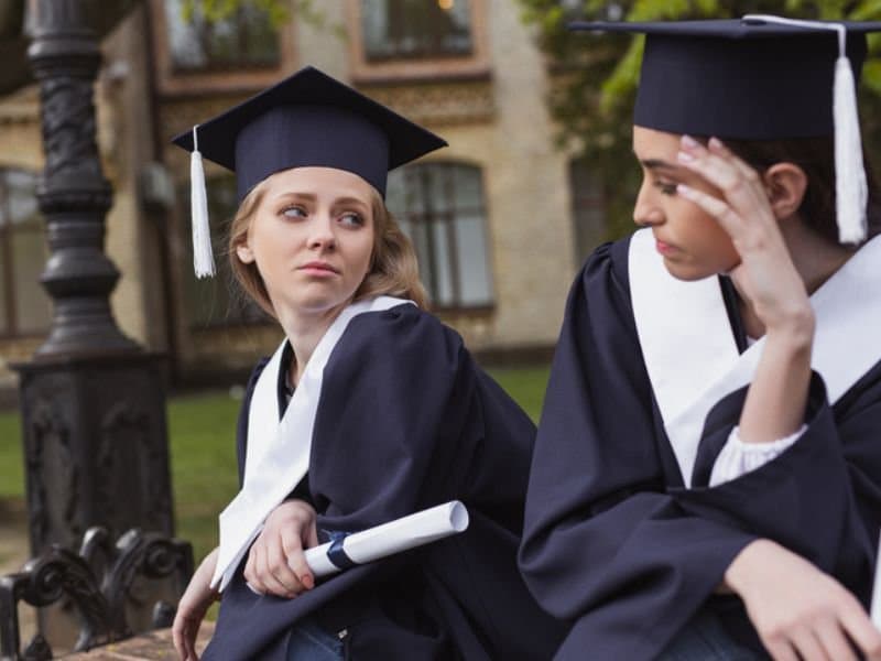 Sad graduates
