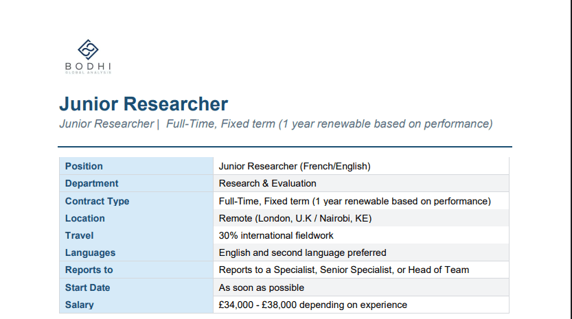 Land a Remote Junior Researcher Role in International Development – Up to £38K