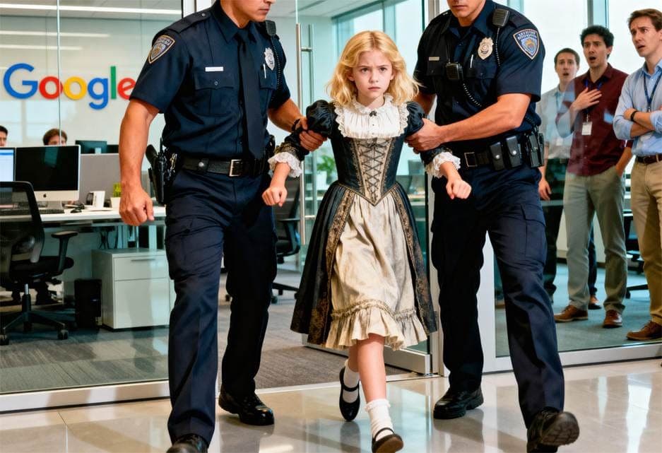 A child being arrested by police