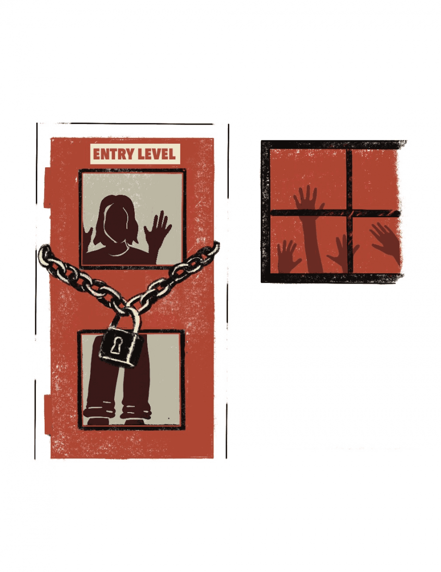 Entry-level now means experienced and underpaid. Graphic Lauren McCarthy